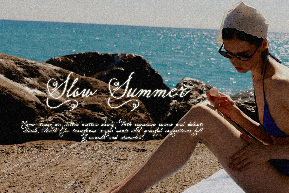 North Elm - Decorative Script Font, a Script Font by Mneme (Photo 6 of 8)