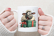 Funny Christmas Sheep Clipart, an Illustration by Sublimation Artist (Thumbnail 5 of 6)
