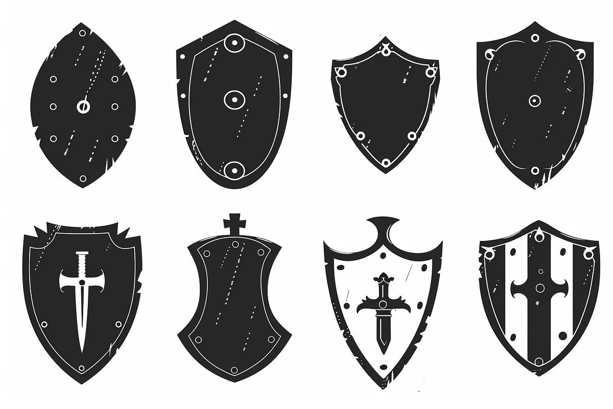 Medieval Shield Silhouette Set, an Illustration by Artivon (Photo 9 of 10)