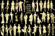Gatsby Gold Foil People Clip Art, a Person Illustration by FrankiesDaughtersDesign (Thumbnail 1 of 5)