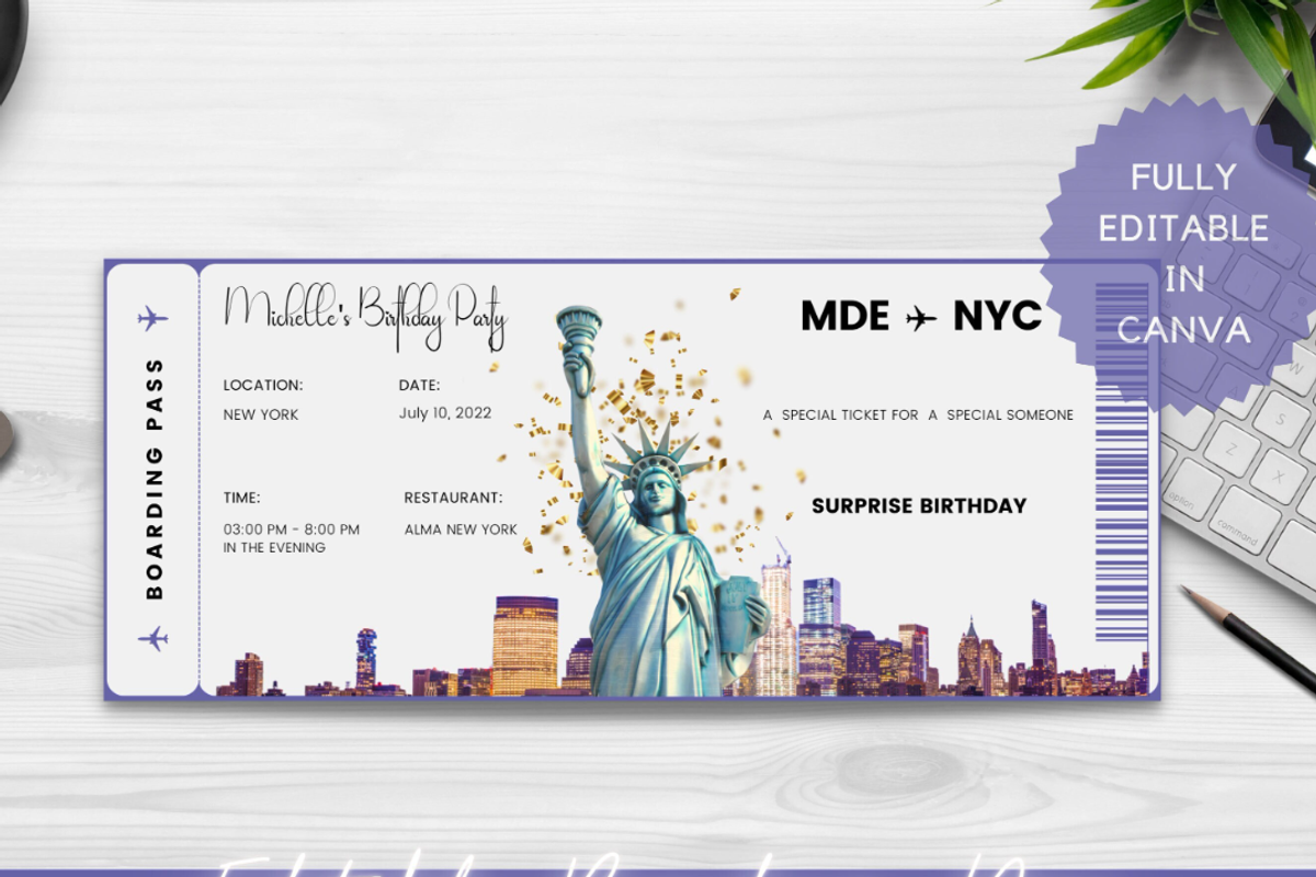 Editable Boarding Pass Template, a Card Template by YasdeyDesigns (Photo 1 of 8)