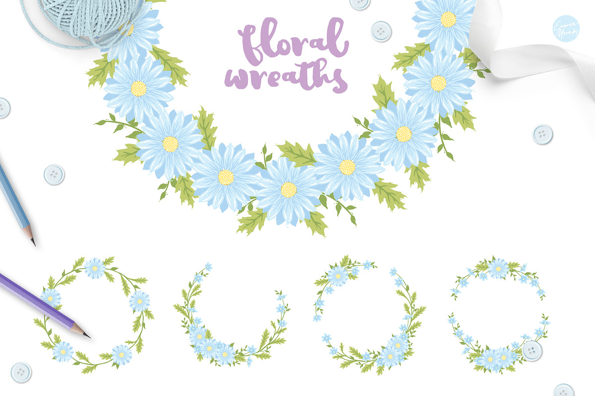 Blue Flower Baby Shower - Daisy, an Illustration by Euonia Meraki (Photo 5 of 8)