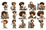 School Kids PNG Clipart Bundle, a Person Illustration by Nicolle's Colorful Art (Thumbnail 2 of 6)