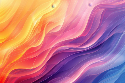 Colorful flowing waves of warm and c, a Photo by Tanuart