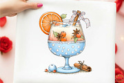 Whimsical Christmas Cocktail Clipart, an Illustration by designcity5 (Thumbnail 5 of 5)