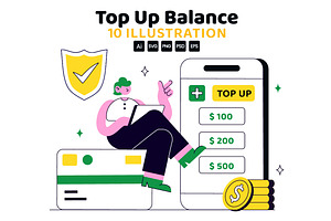 10 Top Up Balance Illustration, a Finance Illustration by denayunebgt
