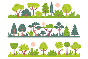 Forest landscape. Green trees, an Object Illustration by winwin.art