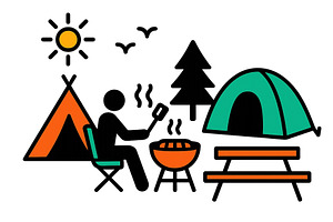 Camping in nature with a barbecue, a Sport Illustration by ZinetroN