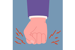 Angry boss punching and lightning, an Object Illustration by LadadikArt