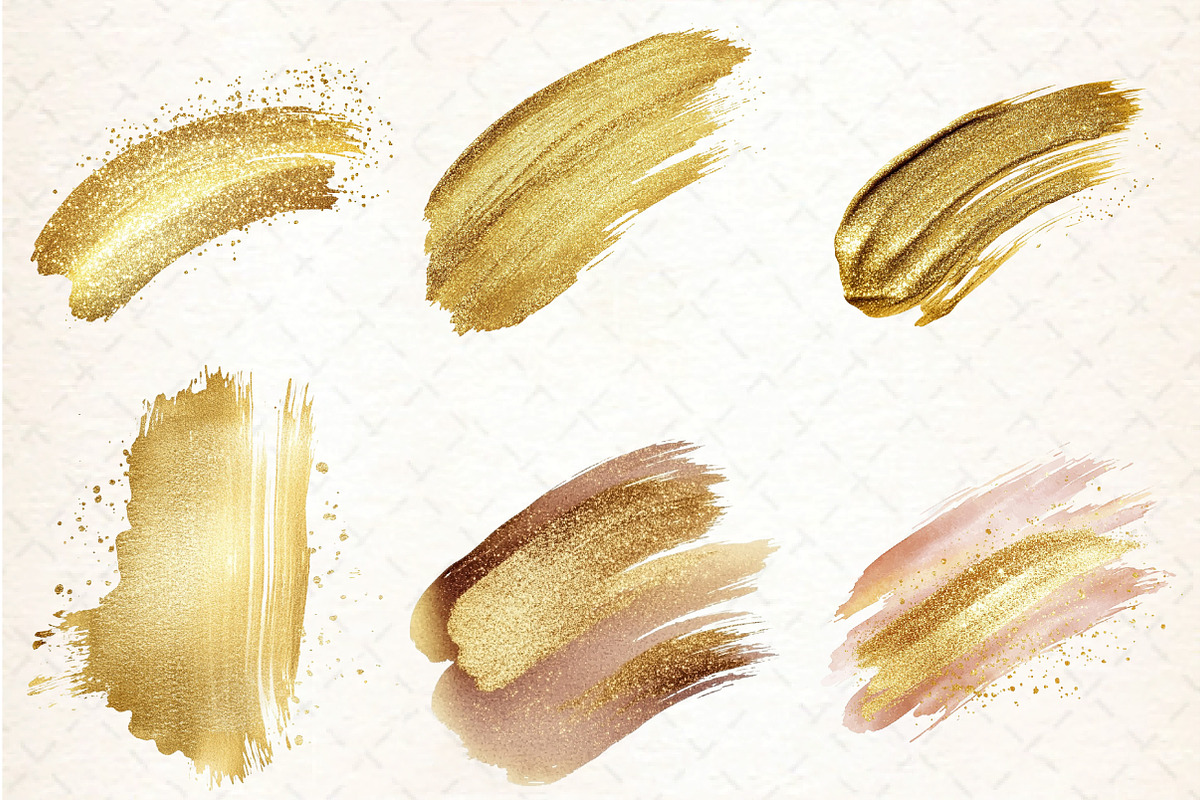 Watercolor Gold Glitter Paint Elemen, an Illustration by DreamCafeArt (Photo 2 of 7)