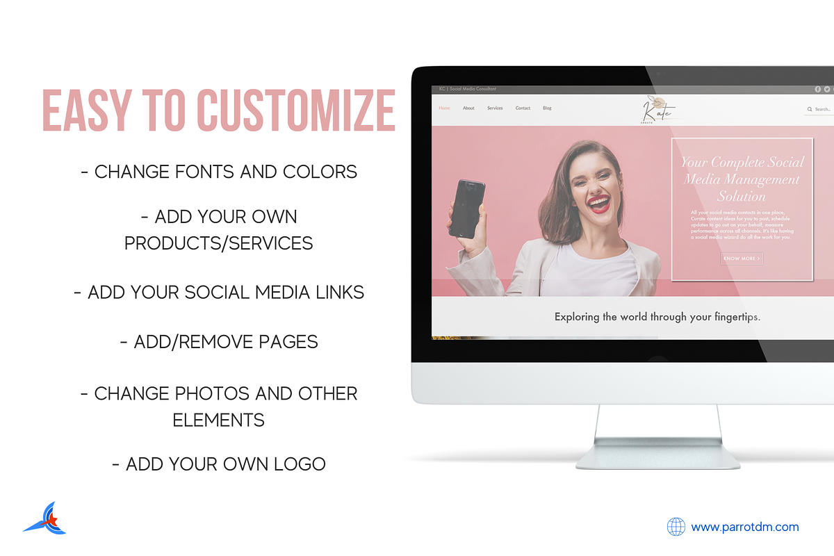 Social Media Consultant Wix Website, a Shopify Template by Parrot Designs (Photo 3 of 4)