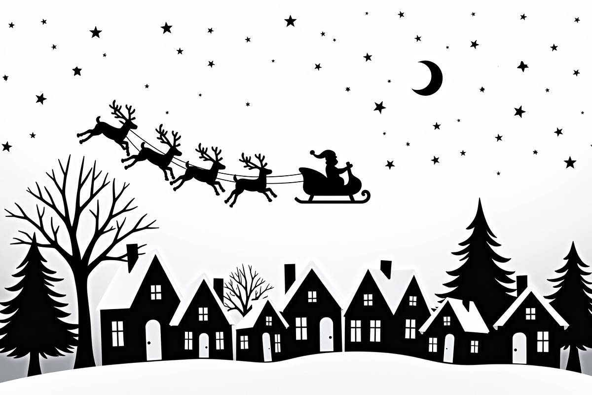 Christmas Night Silhouette Set, an Illustration by BIPLOB EXPERT (Photo 7 of 21)