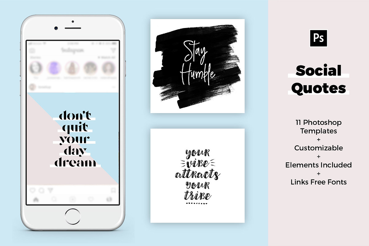 Social Media Quote Templates, a Social Media Template by Em & Dash (Photo 1 of 6)
