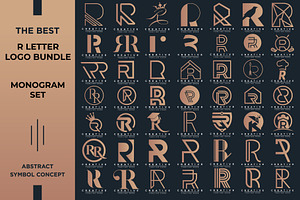 Letter R Logo Bundle RR Monogram Set