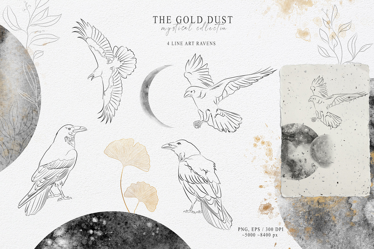SALE! Watercolor moon collection, a Texture Illustration by Tiana Geo (Photo 10 of 13)