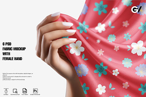 Fabric Mockup with Female Hand