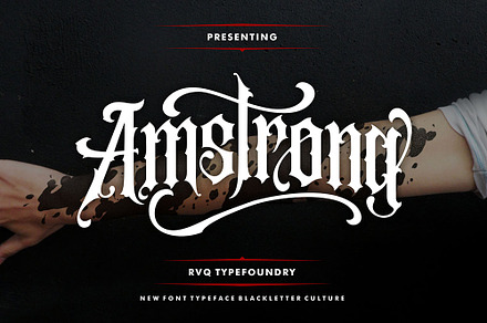 Amstrong Typeface, a Blackletter Font by Rvq Type Foundry