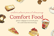 Comfort Food Set, a Food Illustration by elpple (Thumbnail 1 of 3)
