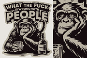 Monkey and Jesus Drinking Whiskey, a Person Illustration by daver2002ua (Thumbnail 3 of 3)