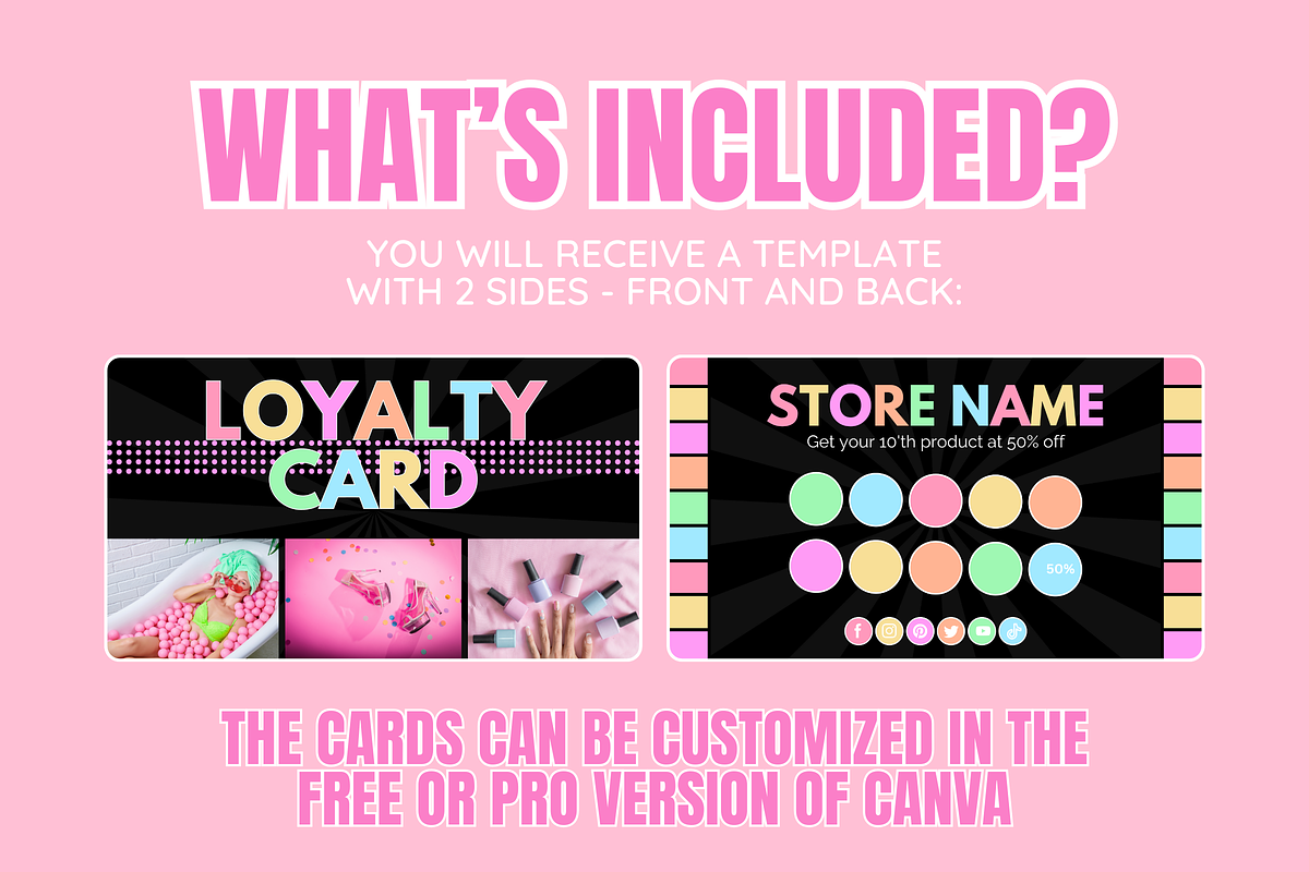 Pastel Neon Loyalty Card, a Card Template by SunshineStudioBoutique (Photo 2 of 9)