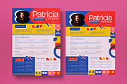 Blue Red Colorblock Resume US Letter, a Resume Template by graphicook (Thumbnail 2 of 3)