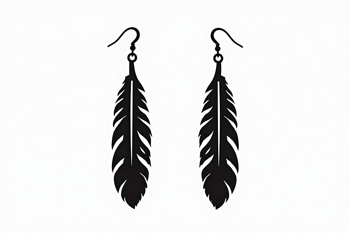 Leaf Earring Silhouette Bundle, an Object Graphic by balal (Photo 13 of 15)