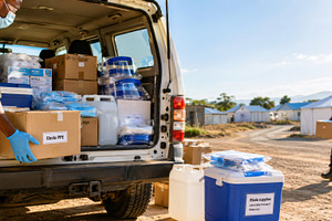 Ebola virus outbreak response with s, a Photo by Dvoevnore photos
