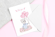 Teddy Bear Balloon Valentine's Card, an Animal Illustration by PawGraphic (Thumbnail 3 of 6)