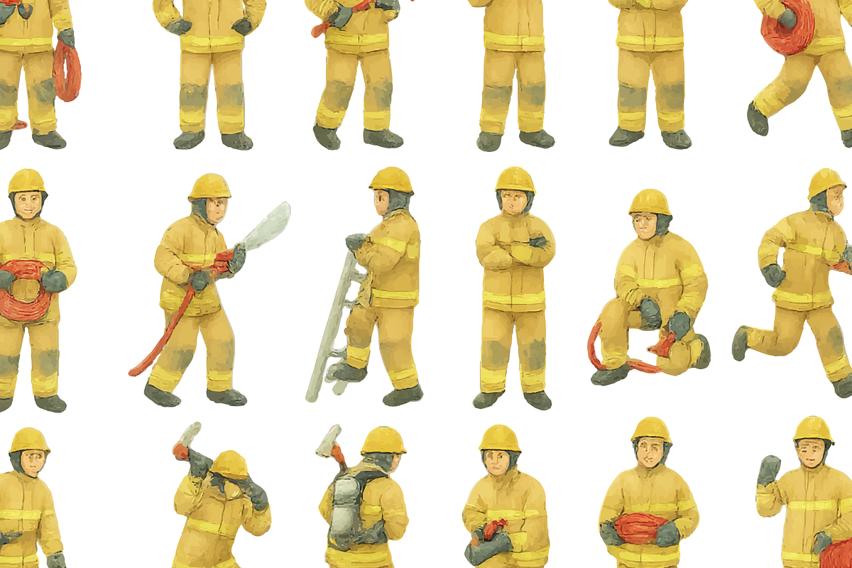 Firefighter Rescue Team Set, an Object Graphic by RT Studio (Photo 4 of 4)