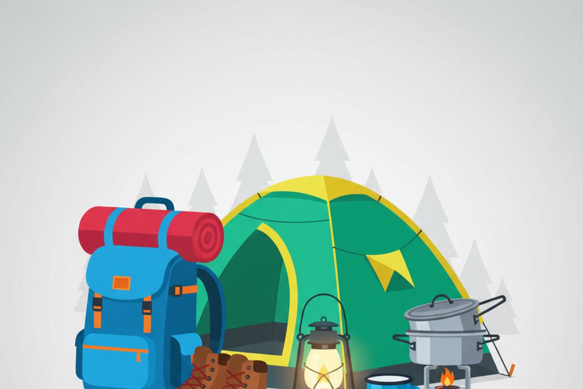 21 Camping Gear Vector Set, an Object Graphic by adenpinkstore (Photo 7 of 9)