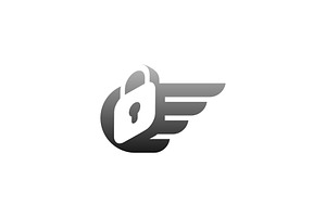 modern and elegant wing padlock logo, a Branding & Logo Template by Rasagama Studio
