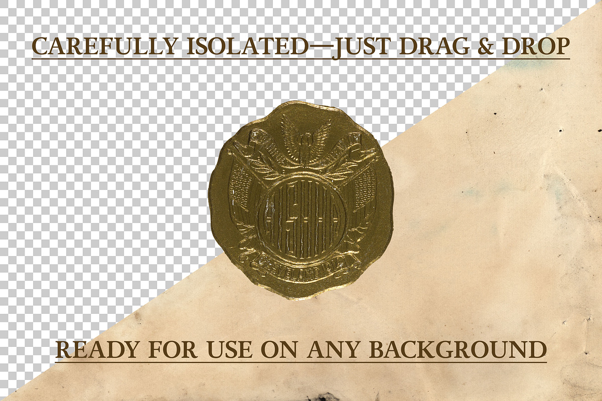 36 Authentic Gold Seals + Textures, an Object Graphic by Sick Optix (Photo 3 of 8)