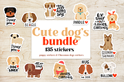 Cute dog stickers. Puppy Christmas, an Object Graphic by Let's Art (Thumbnail 1 of 24)