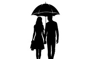 50 Couple Umbrella Silhouette Bundle, an Illustration by Designs_River (Thumbnail 16 of 51)