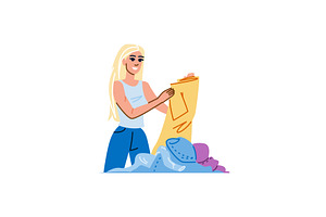 Seamstress holding sewing pattern, an Object Illustration by pikepicture