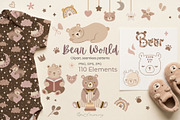 Bear World Vector Clipart & Patterns, an Animal Illustration by CpSnowy (Thumbnail 1 of 8)