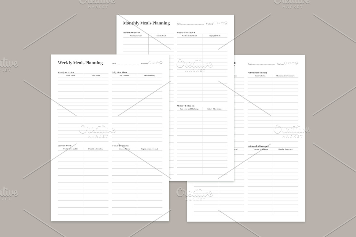 Meal Planning Pages Set V-19, a Stationery Template by shahsoft (Photo 3 of 3)