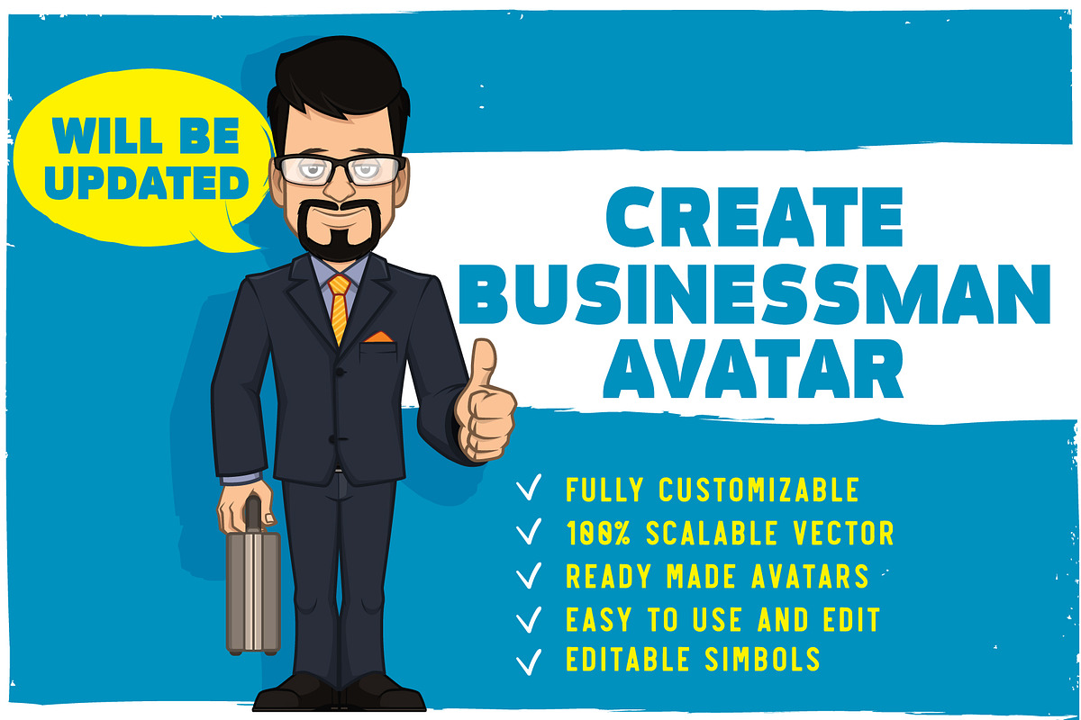 Businessman characters creation kit, a Work Illustration by yuanden graphics (Photo 1 of 15)