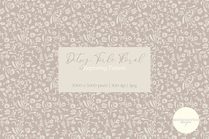 Ditsy Toile Floral - Taupe