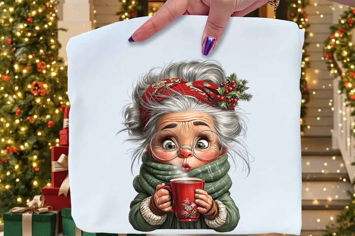 Funny Christmas Grandma PNG, an Illustration by Craft Nest (Photo 6 of 11)