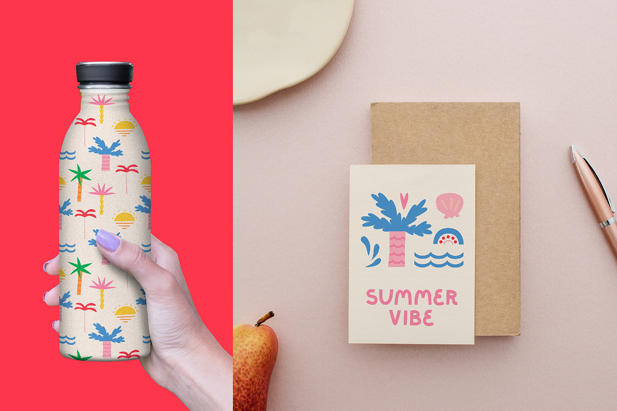 Summer Vibe | Clipart + patterns, an Illustration by katieromanoff_art (Photo 16 of 19)