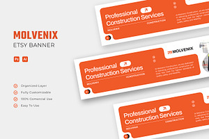 Molvenix Construction - Etsy Banner, a Social Media Template by Esensifiksi.studio
