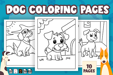 Printable Dog Coloring Pages for Kid, an Animal Illustration by Sultana177