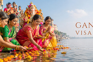 Ganesh Visarjan ceremony shows women, a Photo by Dvoevnore photos