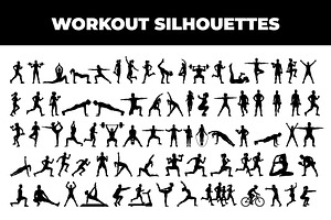 People Workout Vector Silhouette, an Object Graphic by nandinigraphics