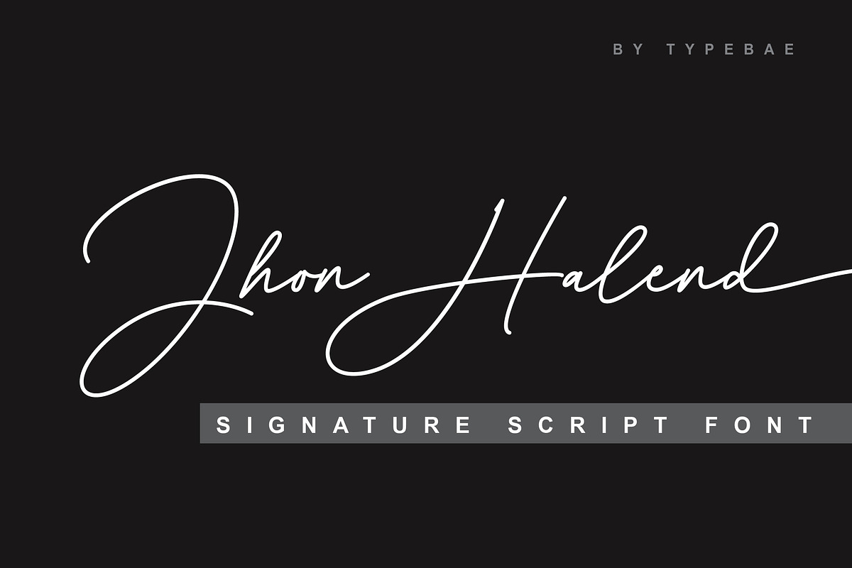 Jhon Halend - Signature Script Font, a Script Font by Typebae (Photo 1 of 8)