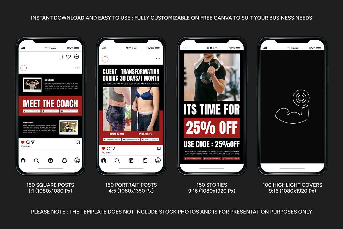 Fitness Red Template, a Social Media Template by Kalubuak (Photo 2 of 10)