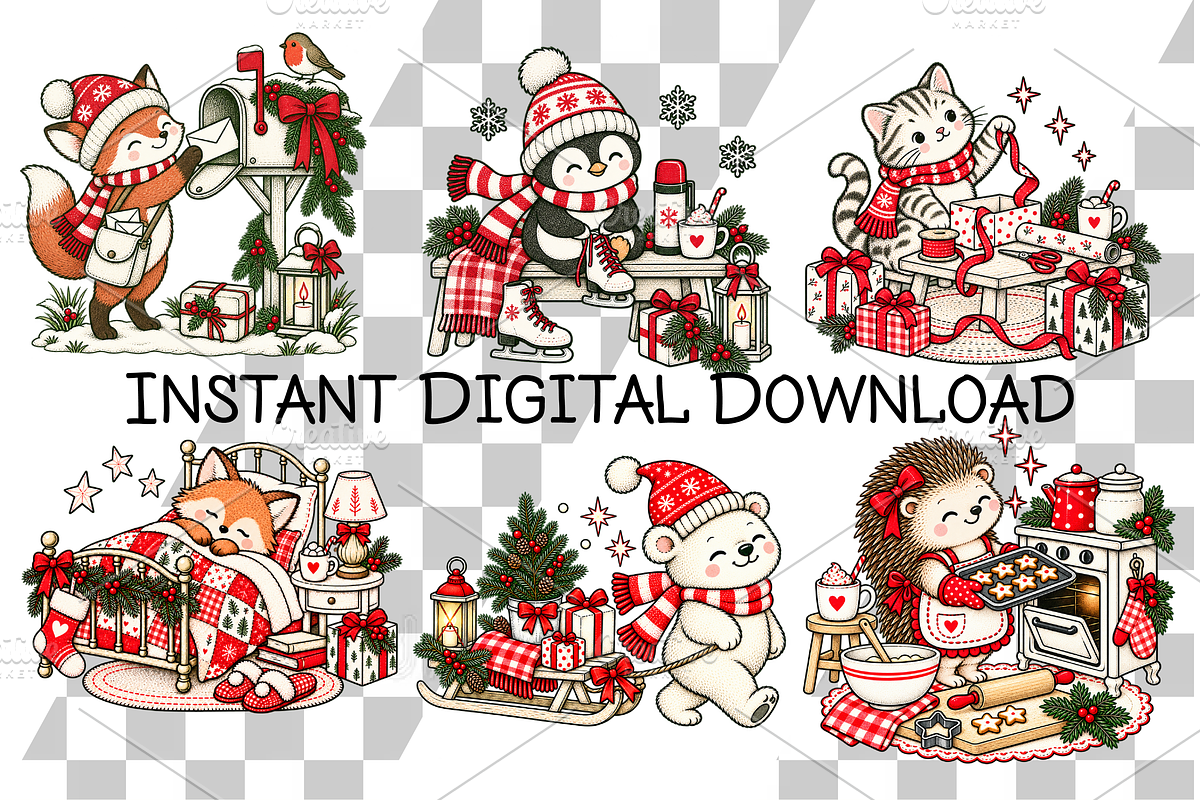 Hand Drawn Christmas Clipart Bundle, a Seasonal Illustration by Ink Gallery (Photo 2 of 3)