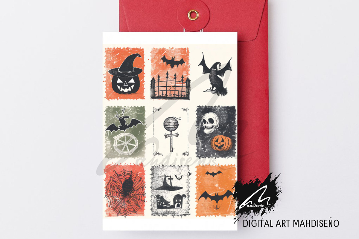 Whimsical Halloween Ephemera Kit, a Seasonal Illustration by Digital Art Mahdiseño (Photo 7 of 9)