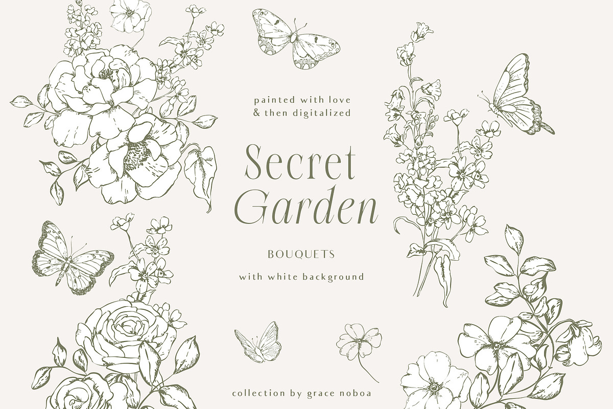 Rococco victorian floral line art, an Object Graphic by Grace Noboa Illustrations (Photo 9 of 9)